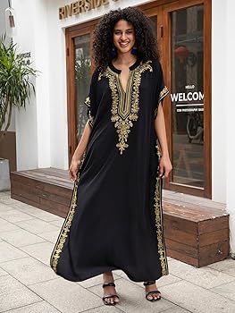Ameri ELFIN EMBROIDERY CAFTAN DRESS 黒M Ameri（アメリ）の「ELFIN EMBROIDERY CAFTAN DRESS（ワンピース
